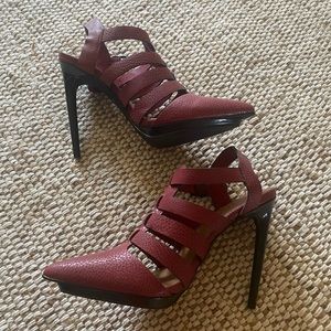 Burgundy Red stilettos heels